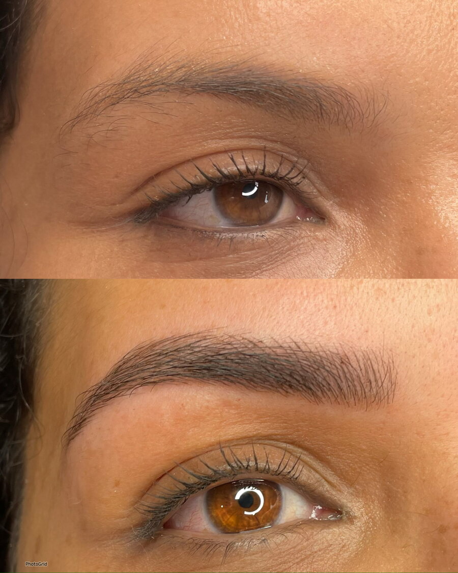 Antes e depois de Microblading